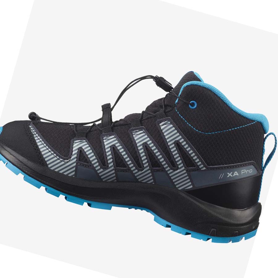 Salomon XA PRO V8 MID CLIMASALOMON™ WATERPROOF Çocuk Patika Koşu Ayakkabısı Siyah | TR 2028HAP